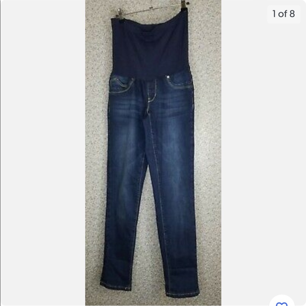 Secrets With Love Stretchy Skinny Maternity Jeans Jeggings - Dark Wash - L